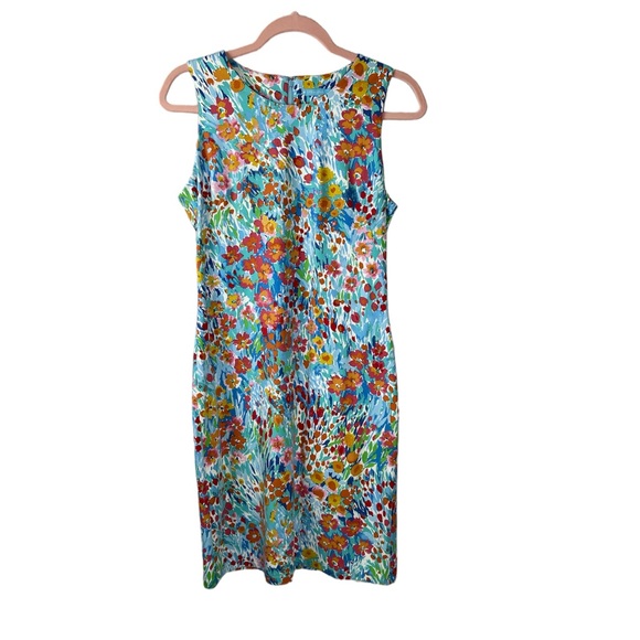 J. Mclaughlin‎ Women’s Blue Multicolor Floral Dress Size Small - Picture 1 of 6